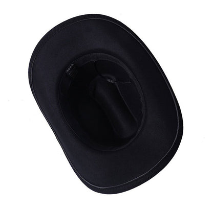 Chapéu Unissex de Cowboy/Cowgirl com Fivela, Chapéu Fedora Clássico de Aba Larga para Homens e Mulheres