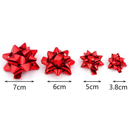 20/10pcs Self-Adhesive Star Flower Ribbon Star Bows For Holiday Valentine Christmas Birthday Party Decoration Gift Wrapping