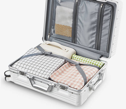 20/24 Inch Front Open Luggage Multifunctional Aluminum Frame Trolley Case with USB Cup Holder Large Boarding Box Suitcase