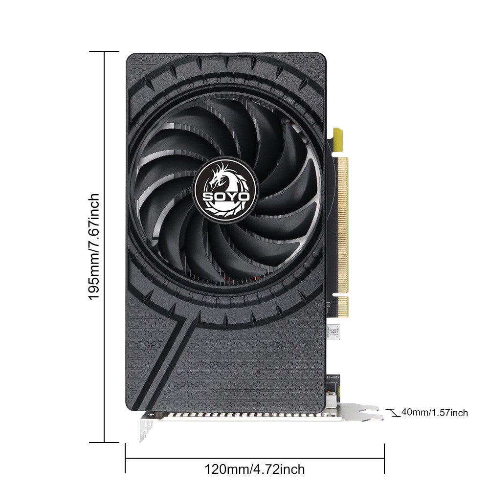 Placa de Vídeo SOYO AMD Radeon R9 370 4G GDDR5 Memória de Vídeo 256Bit Placa de Jogos PCIE3.0x16 DP DVI para Computador Desktop
