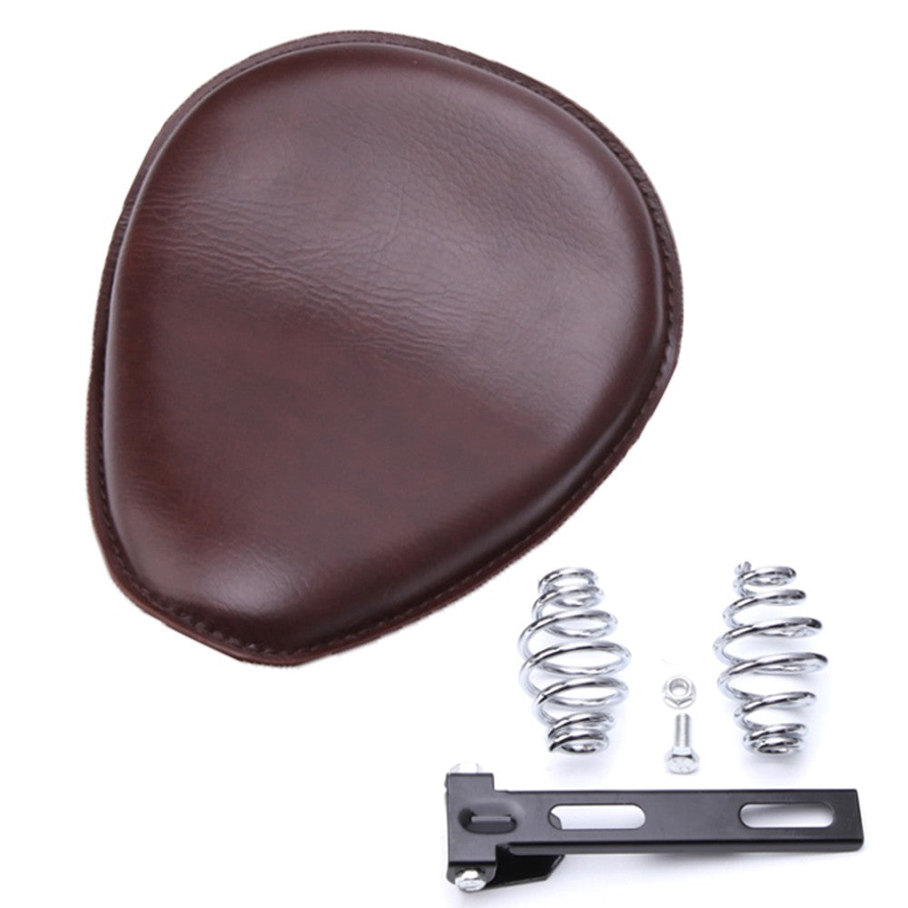 Assento de Couro para Motocicleta Retro Couro Preto Banco Solo para Harley Custom Chopper Bobber Honda Yamaha Kawasaki Suzuki