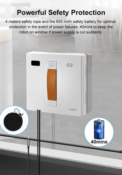 Window Vacuum Robot Cleaner ABIR WD8, Dual Ultrasonic Spray, AI intelligent Wipping, Updated Laser,Smart Home Glass Wall Washing