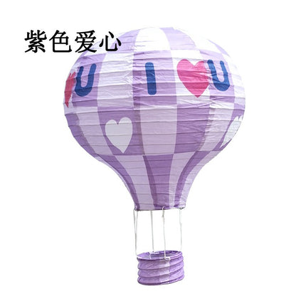 1pc Ceremony Holiday Party Folding Paper Lantern Hot Air Balloon Shape 30/40cm Pink Blue For Kids Baptism Birthday Wedding Decor