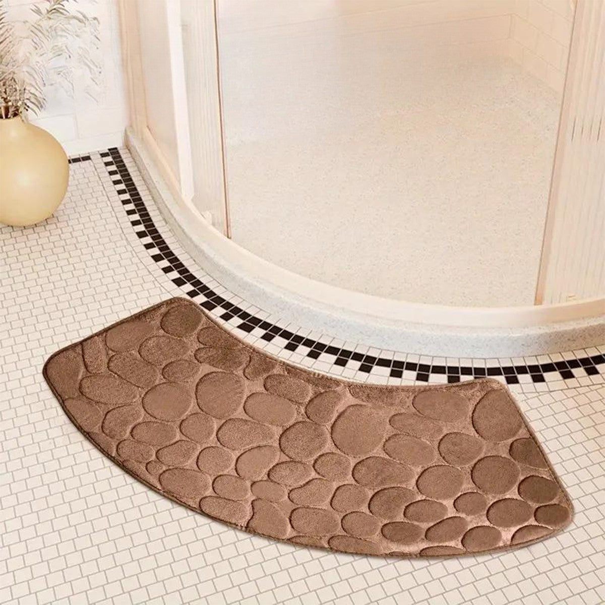 Tapete de banheiro curvo espessado para chuveiro, tapete absorvente para porta, tapete antiderrapante para vaso sanitário, tapete de entrada resistente à sujeira