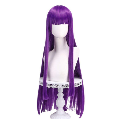Peruca Sintética de Fibra Química Anime com Cabelo Liso Roxo Longo para Personagem de Anime, Festa, Jogo, Festival, Evento