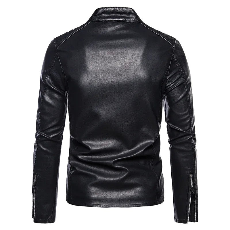 Men 2024 Faux Leather Jacket Motorcycle Autumn Men's Jackets White Jaqueta De Couro Masculina Outwear Male PU Leather Coats 5XL