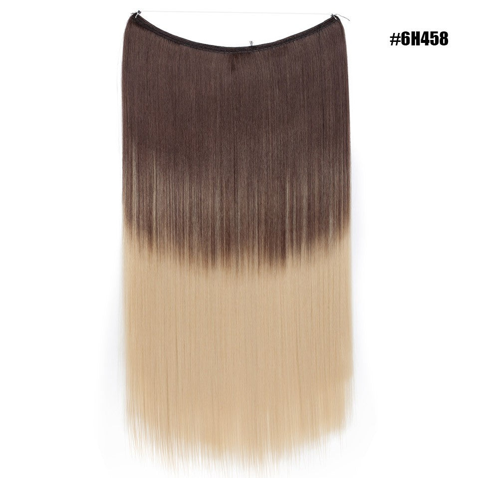 BENEHAIR Cabelo Sintético com Fio Invisível Sem Clipes Extensões de Cabelo Linha Secreta de Pesca Apliques de Cabelo Falso Para Mulheres
