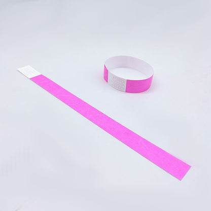 100pcs Colorful Neon Paper Wristbands Mixed Multicolor Waterproof Bracelet charms for Events Festivals,non-custom