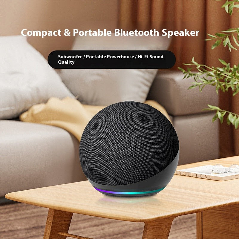 Mini Caixa de Som Bluetooth Portátil Sem Fio com Cancelamento de Ruído Alaxe para Festas, Acampamentos, Luz RGB e Subwoofer para Ambientes Externos