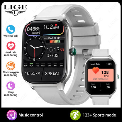 LIGE Novo Relógio Inteligente Rastreador GPS Masculino Feminino Esportes Fitness Monitor de Frequência Cardíaca Pulseira Masculina Chamada Bluetooth Smartwatch Feminino Masculino