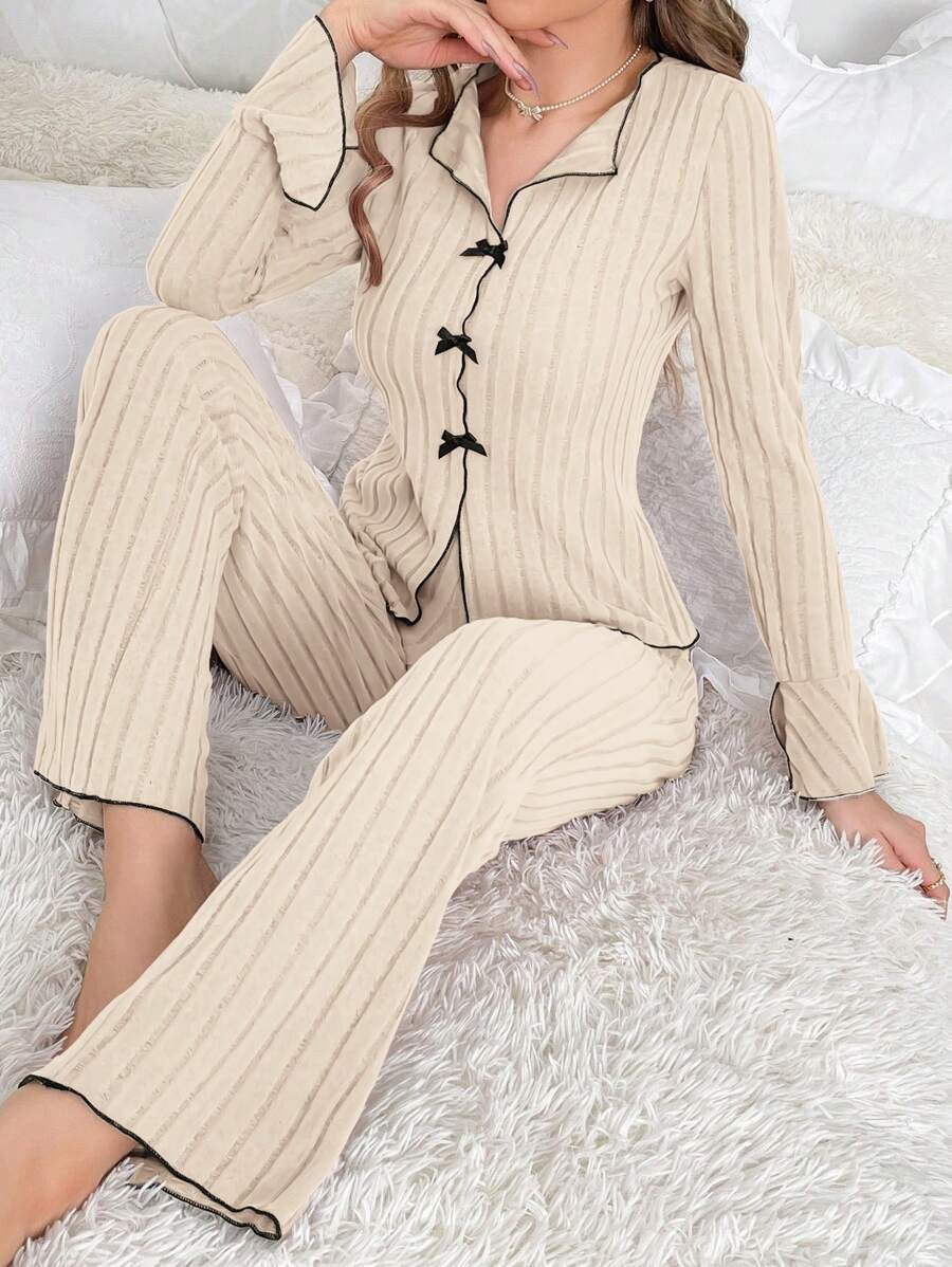 Sleepwear Women Pajama Set Woman Women's Home Clothes Trousers Sets Women's Pajamas Summer Pijama Wear Long Sleeve Sleep Lounge