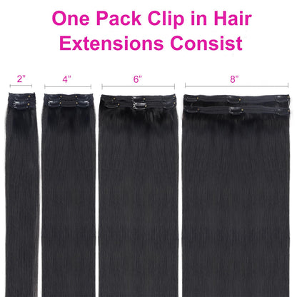 Extensões de Cabelo Tic Tac Cabelo Humano Real cor #4 Castanho Chocolate Extensões de Cabelo Tic Tac 8 peças Cor Preto Natural 26 Polegadas
