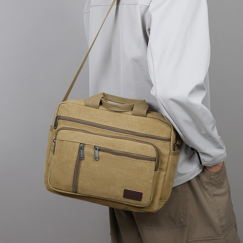 Fashionable Men's Shoulder Bag, Large Capacity Canvas Crossbody Bag, Casual Handbag, Suitable for Business, Daily Commuting, Etc