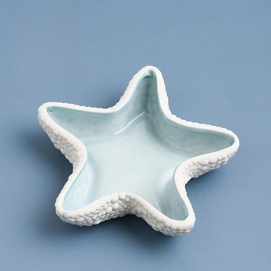 Mediterranean Ceramic Shell Ornaments Living Room Decorations Ocean Jewelry Box Multi-Functional Storage Accessories