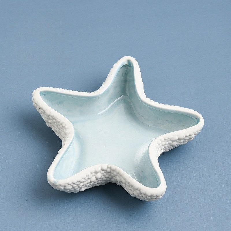 Mediterranean Ceramic Shell Ornaments Living Room Decorations Ocean Jewelry Box Multi-Functional Storage Accessories