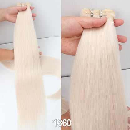 Cabelo Sintético Russo Liso de 65cm 200g, Extensões de Cabelo de Fibra com Bio Proteína Resistente ao Calor, Rabo de Cavalo para Cosplay