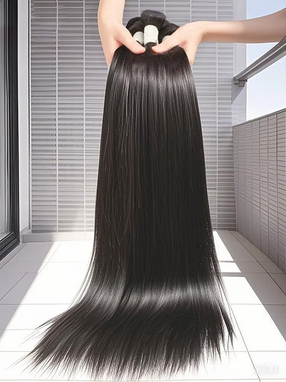 30 32 Polegadas Lisos 16A Cachos 1 3 4 Pacotes Cabelo 100% Humano Cabelo Brasileiro Tecer Extensões de Cabelo Virgem Cabelo Cru