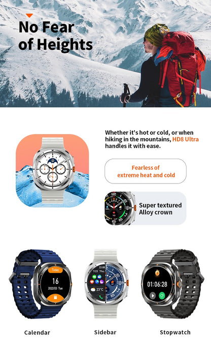2025 New Watch8 Ultra Smart Watch Classic NFC Health Monitoring  Bluetooth Call 3ATM Waterproof HD Smartwatch For IOS Android