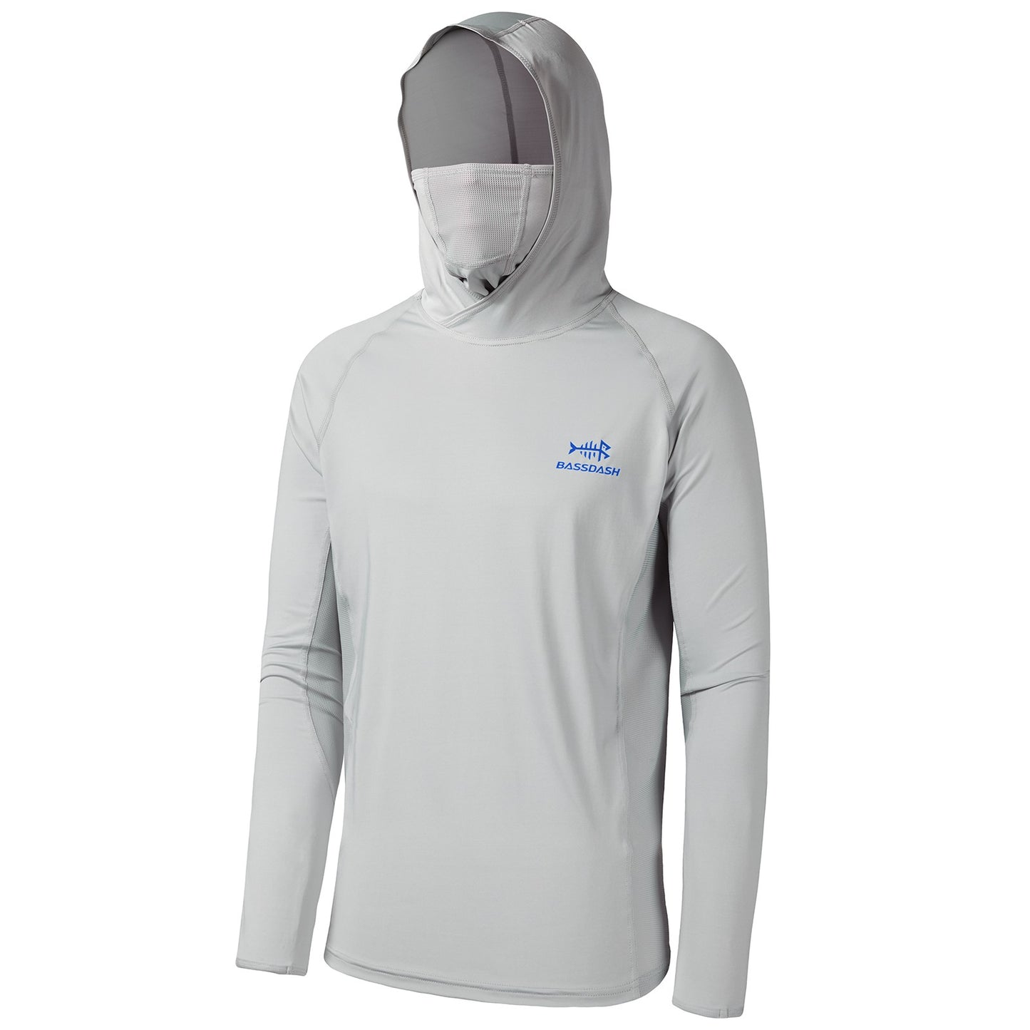 Camisa de Pesca Masculina Bassdash UPF 50+ de Manga Longa com Máscara e Capuz Protetor de Pescoço UV para Manter a Cabeça e o Rosto Aquecidos em Atividades ao Ar Livre, Caminhada e Corrida