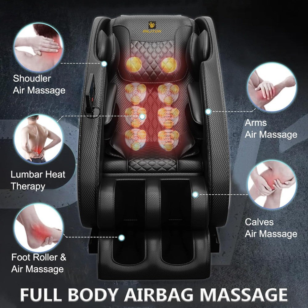 Massage Chair Full Body, Zero Gravity Massage Chair with 8 Fix Rollers, Foot Massage, Heating, Auto Modes, Full Body Airbag, Tou