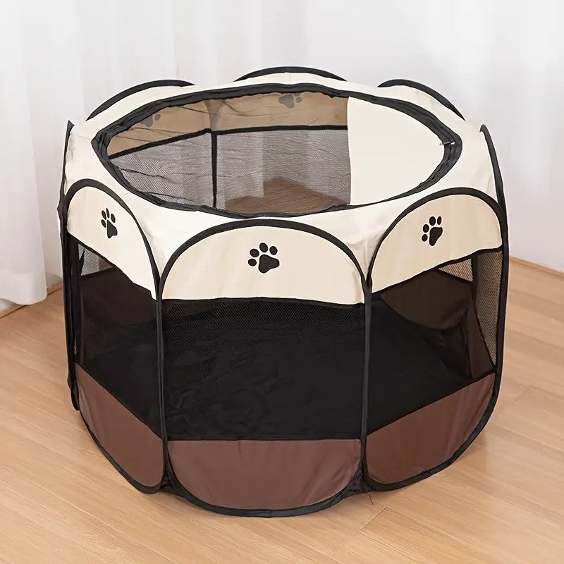 Tenda dobrável para animais de estimação, octogonal, impermeável e resistente a arranhões, feita de tecido Oxford, para gatos, ninho e canil