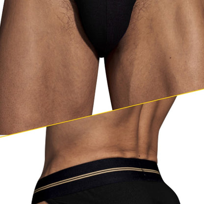 ORLVS Briefs Male Seamless Hip Design Mens Underwaer Super Large Wide 5cm Elastic Band Independent Codpiece Boy Short Pants