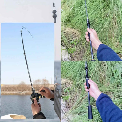 1PC Vara de Pesca de Fibra de Carbono Leve de Alta Sensibilidade 65" - Design de Cabo Reto para Pesca com Mosca e Arrastão