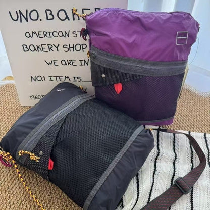 2025 New Ultra-Light Unisex Single-Shoulder Crossbody Bag, Hollow Mesh Color-Blocked Men's Cycling Travel Messenger Bag