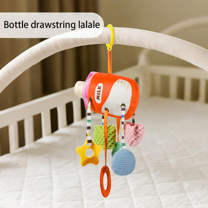 Brinquedo de sucção para carro de bebê, mamadeira, pingente de brinquedo Lala para bebê, chocalho de corda para recém-nascido, enfeite para pendurar no assento do carro, acessório calmante