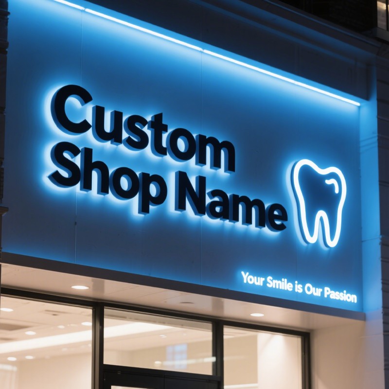 Custom Business Logo Large Metal Letters Company Logo Outdoor 3D Metal Sign Office Storefront Illuminated Backlit Stainless Sign