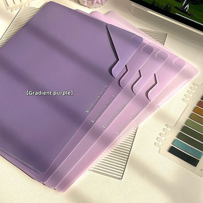 5 pcs A4 folder with lock buckle, high aesthetic office information booklet, large capacity for students to organize and store