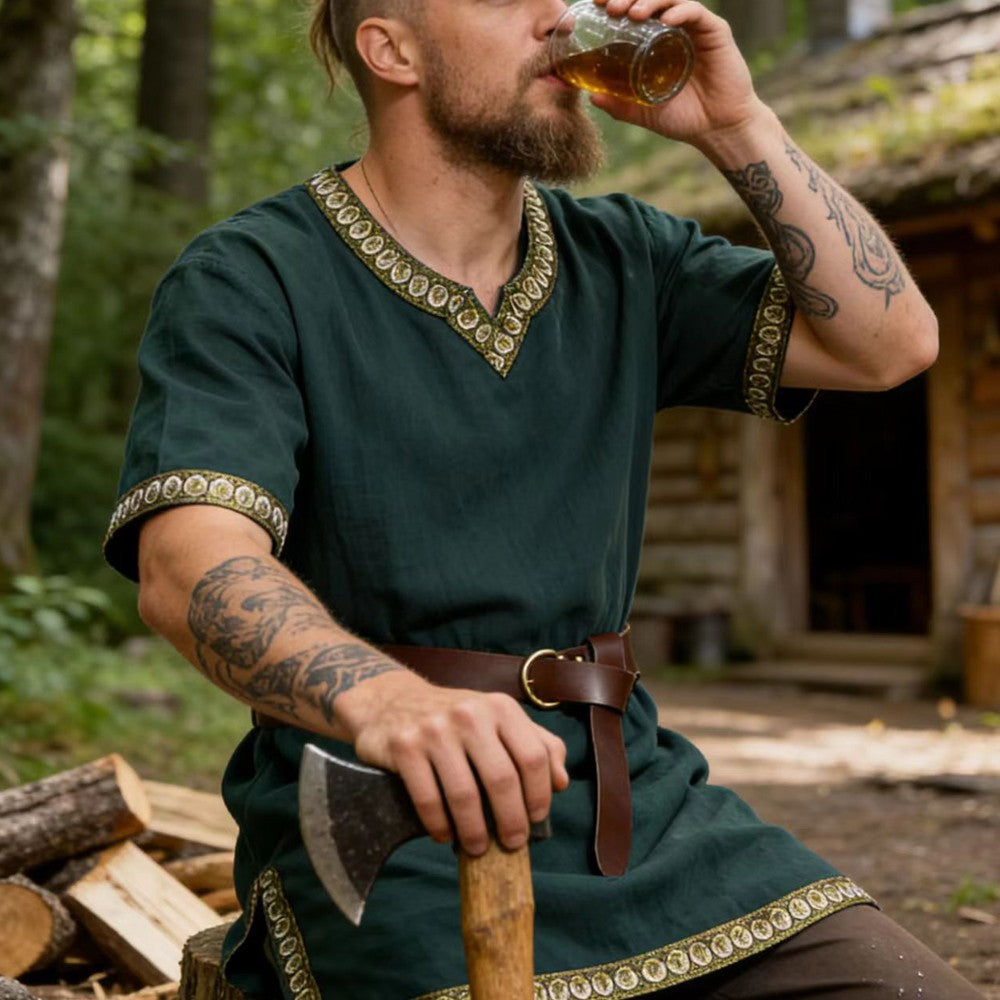 Knight Cosplay Medieval Costume Tunic Halloween Costumes for Men Adult Viking Pirate Disguise Fancy Clothing Carnival Shirts