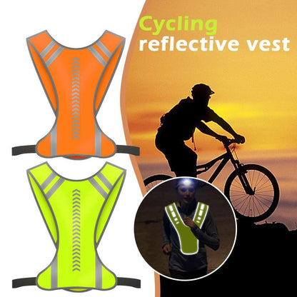 High Visibility Reflective Vest Reflective Straps Night Running Cycling Clothing Vest Adjustable Safety Vest Riding Equipment