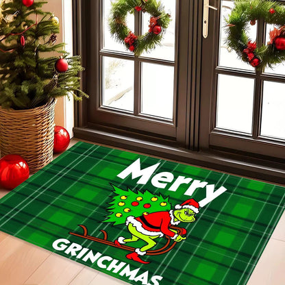 VIKAMA Christmas Green Frog Rug Entrance Hall, Living Room, Bedroom, Hallway Door Mat Soft Comfortable Floor Mat Home Decor