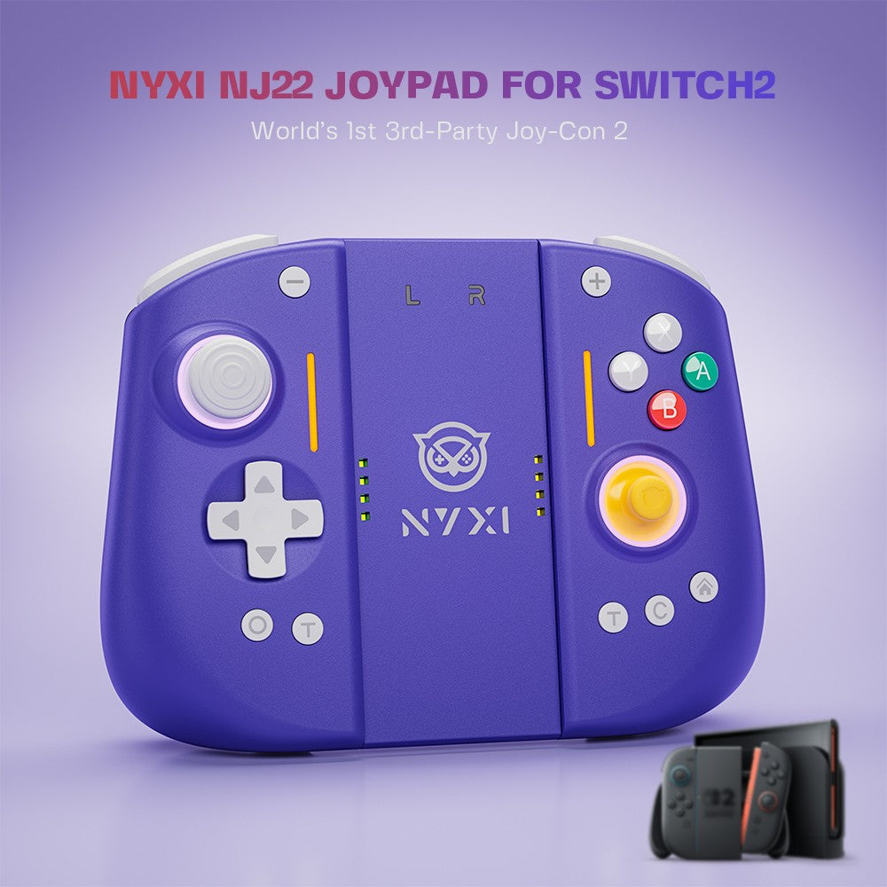 NYXI Hyperion 3 Hall Effect Controller No Drift, Full Mechanical Switches, 9-Axis Gyro, Magnetic Joypad for Nintendo Switch 2, Wireless Gamepad Purple