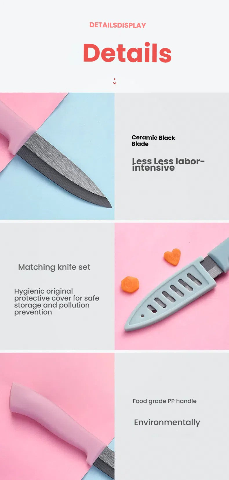 Ceramic Knives 4 Inch Paring Fruit Ceramic Chef Knives Baby Food Knife Rust-Free Oxidation-Resistant Fruit Knife With Cover