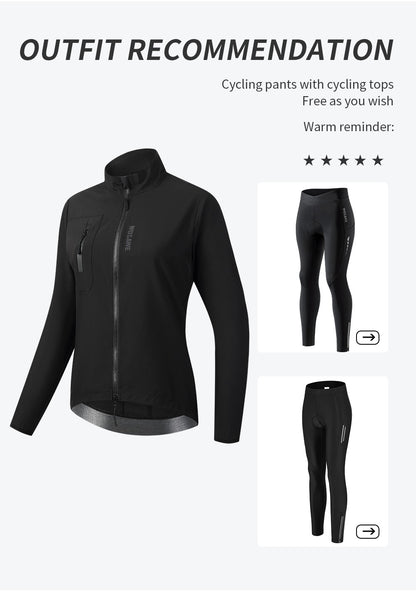 WOSAWE Women's Cycling Jacket Windbreaker Windproof Bike Vest Running Riding MTB Road Bike Tops