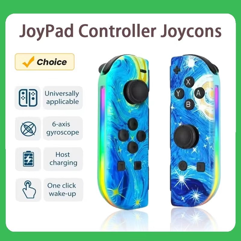 RGB LED Left & Right Joypad for NS Switch Controller BT 5.2 Joy-Con Gamepads Joystick with Dual Vibration for Switch/Lite/Oled