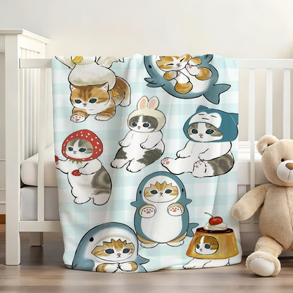 Cartoon cute M-MoFusand Blanket For Sofa Office Bed Plane Travel Sleep Read Relax Camping Soft And Warm