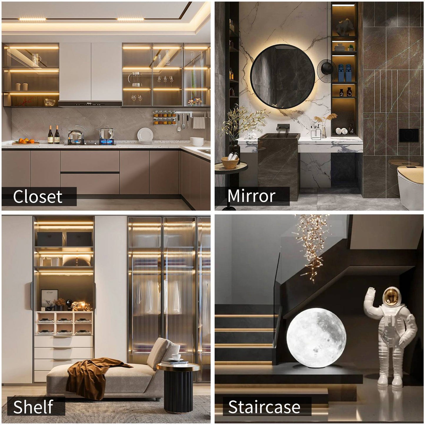 5V USB LED Strip Lights 2835 SMD Flexible Ribbon Cuttable Lighting Tape with ON/OFF Switch for TV Mirror Cabinet Bedroom Decor