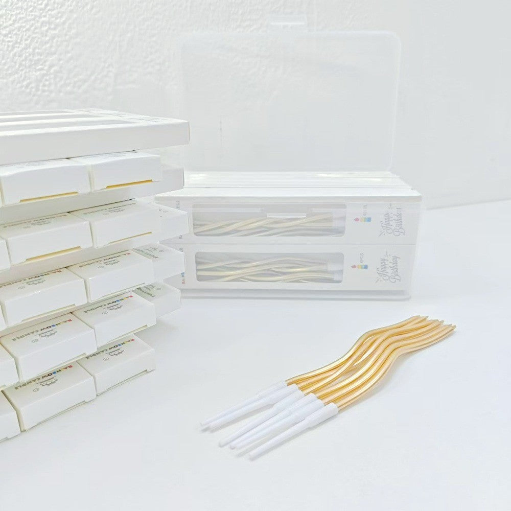 6/12/48pcs Birthday Candles Spiral Cake Candles  Long Thin Cake Candles For Wedding Party And Cake Decoration