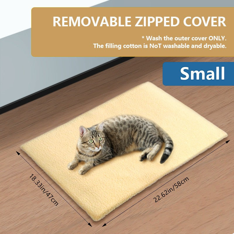 Cama para Gatos Autorrequecível Tapete Térmico Extrarrequentado para Cães e Gatos Almofada para Animais de Estimação com Capa Removível Base Antiderrapante Não Elétrico