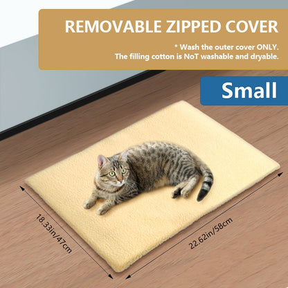 Cama para Gatos Autorrequecível Tapete Térmico Extrarrequentado para Cães e Gatos Almofada para Animais de Estimação com Capa Removível Base Antiderrapante Não Elétrico