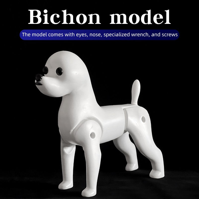Standard Bichon Pet Simulation model Dog for Grooming Practice Fake Hair Trim And Style Must Be Used with Skeleton Model