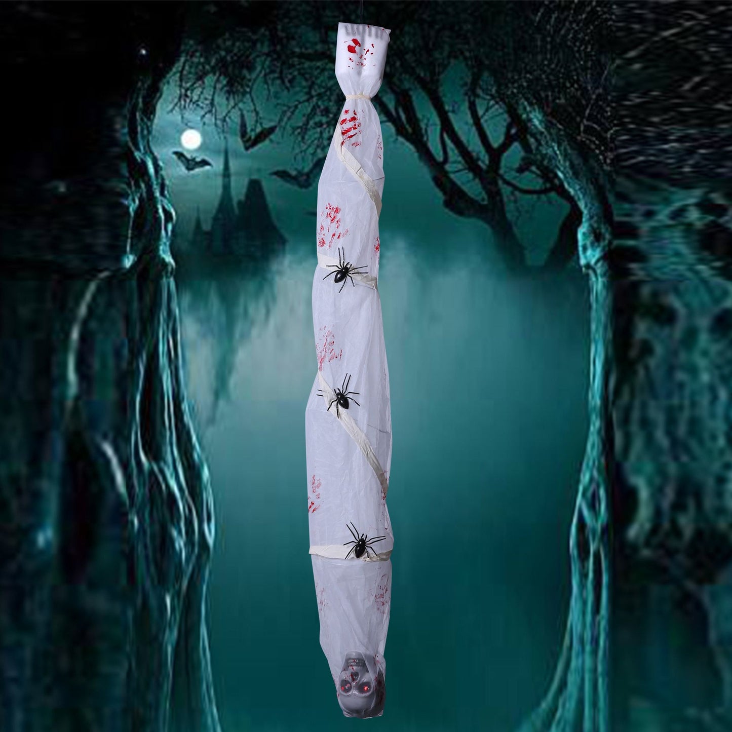 Decoração de Halloween Animatronics Palhaço Enfermeira Pendurado Controle por Voz Elétrico Exterior Assustador Liquidação Horror Adereços Casa Assombrada