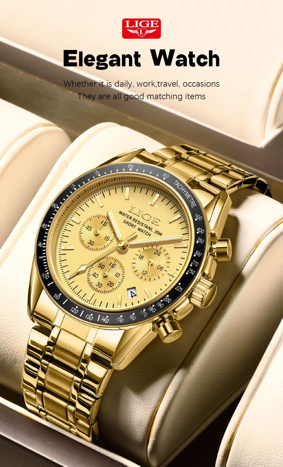 2025 LIGE Top Brand Luxury New Men Watch Quartz Man Watches Waterproof Luminous Watch for Men Date Chronograph Sport Wristwatch