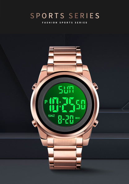 SKMEI Luxury Waterproof Watch for Men Stainless Steel Electronic Sports Digital Mens Wristwatches Man Clock Reloj Masculino 1611