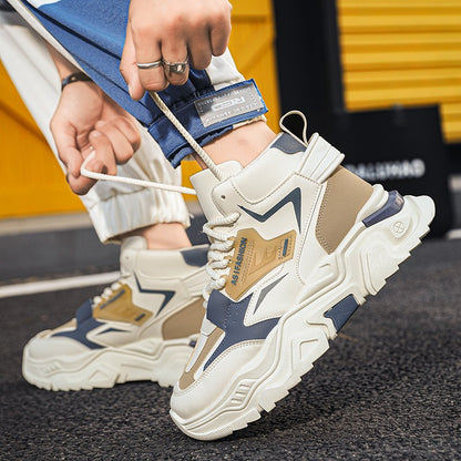 Fashion Thick Soled Men's Sneakers Height Increasing Shoes Casual Sports Shoes Versatile Men's Shoes Platform Skateboard Shoes