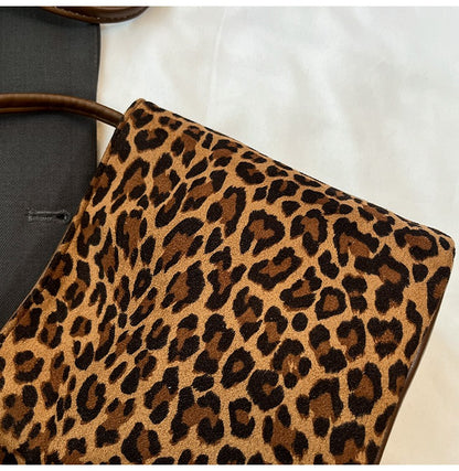 Design PU Suede Leopard Shoulder Bags for Women 2025 New Winter Crossbody Bag Females ?Luxury Handbags and Purses Bucket