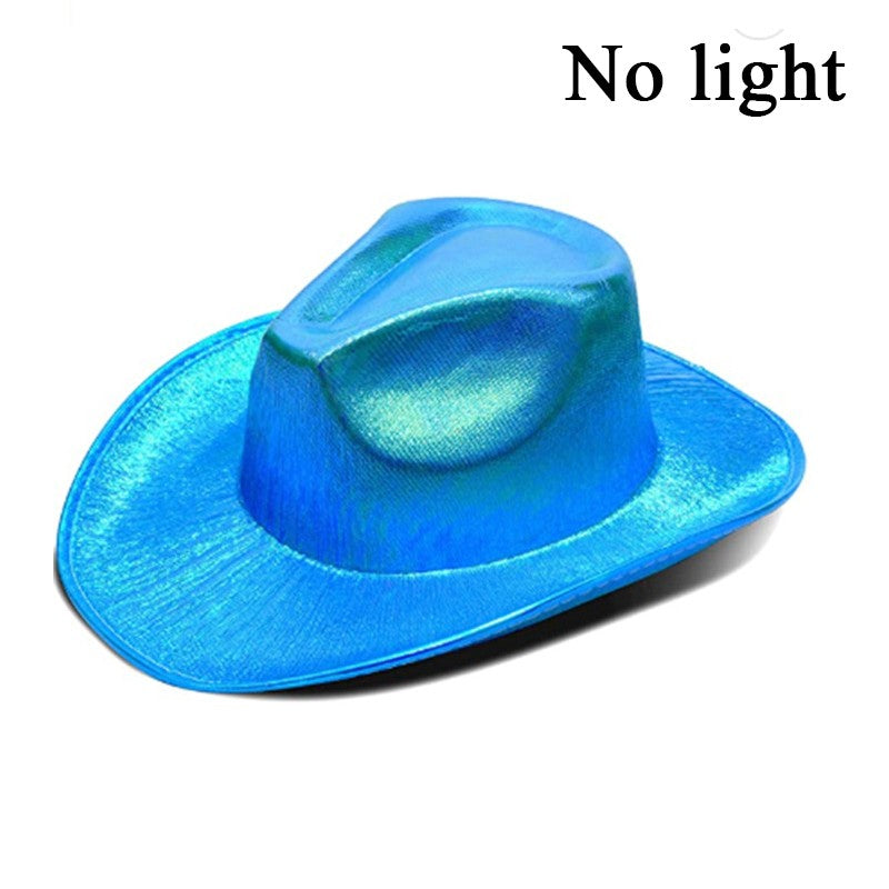 Chapéu de Cowboy LED Sem Fio, Chapéu de Cowboy Luminoso, Chapéu de Cowgirl Rosa para Discoteca, Noivas, Acessórios para Shows, Boates e Festas a Fantasia
